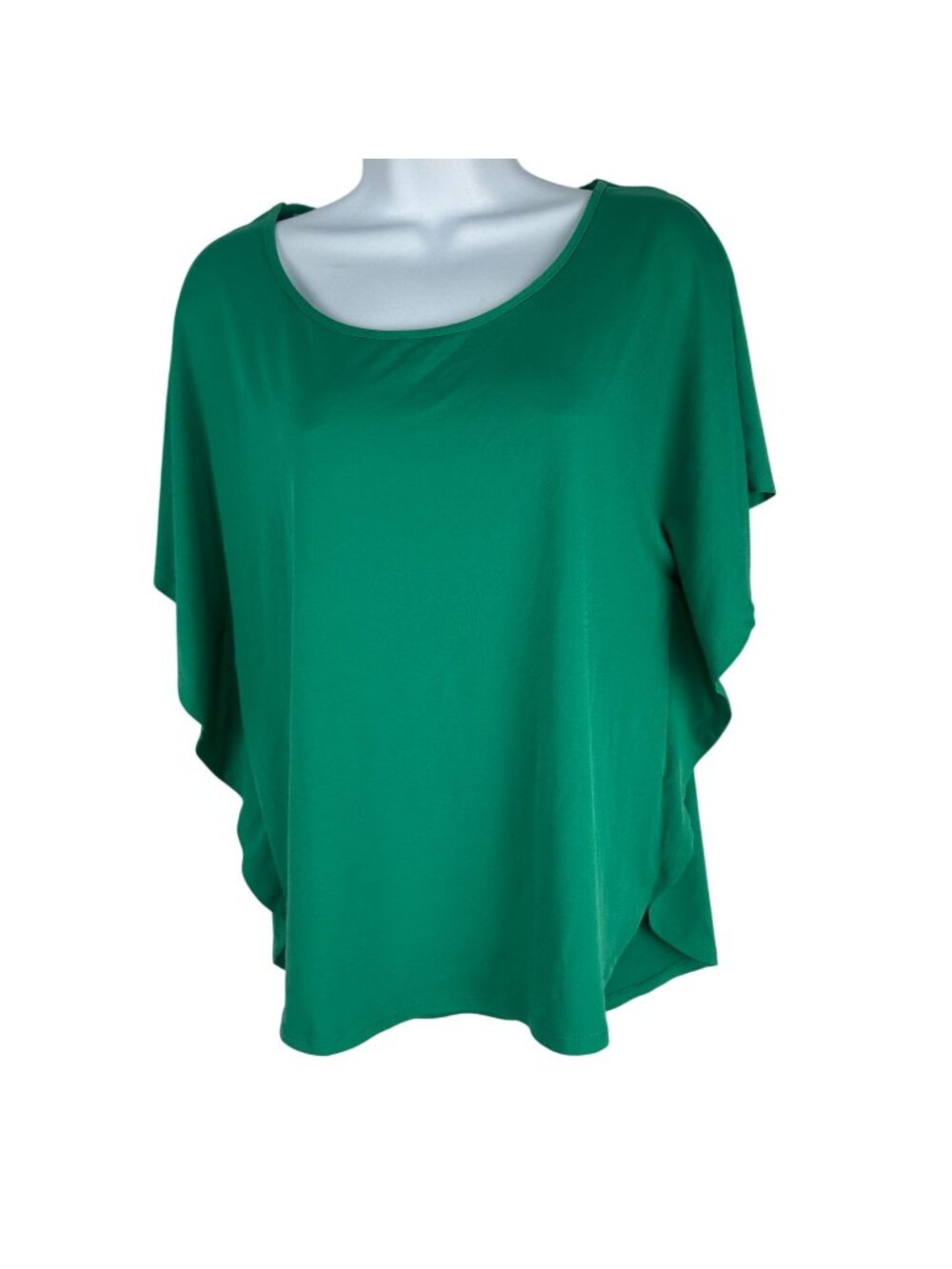 Notations Womens Green Embellished Back Scoop Neck Blouse Size M Stretchy